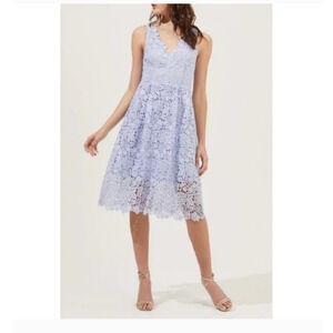 Astr Lavender Lace Midi Dress